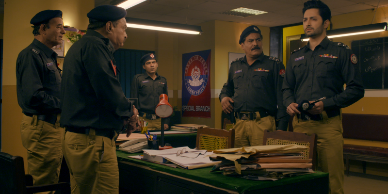police station scene in drama Janbaaz